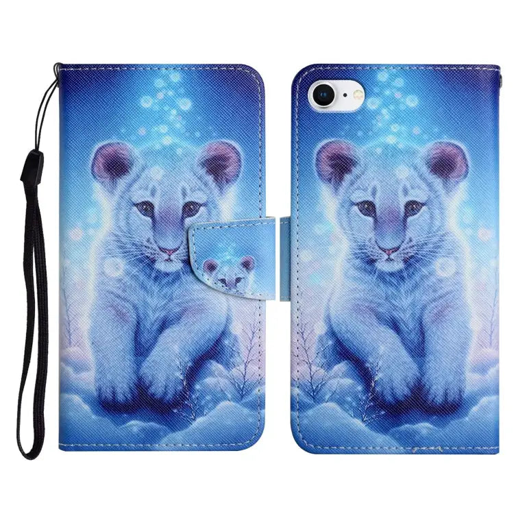 Painted Pattern Horizontal Flip Leather Case with Holder & Card Slot & Wallet For iPhone SE 2022 / SE 2020 / 8 / 7