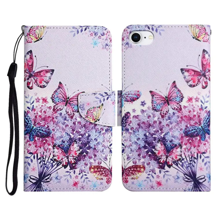 Painted Pattern Horizontal Flip Leather Case with Holder & Card Slot & Wallet For iPhone SE 2022 / SE 2020 / 8 / 7