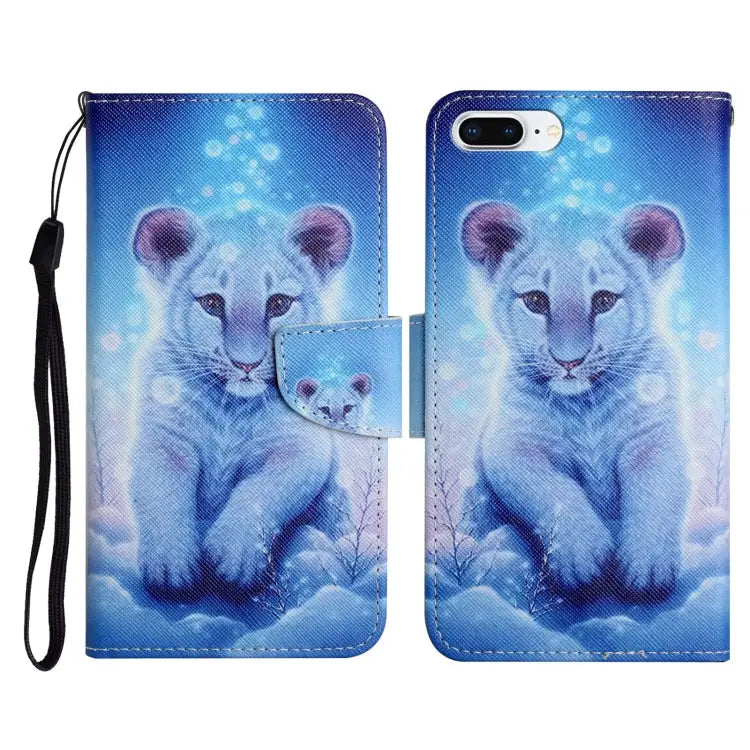 Painted Pattern Horizontal Flip Leather Case with Holder & Card Slot & Wallet For iPhone 8 Plus & 7 Plus - For iPhone 8