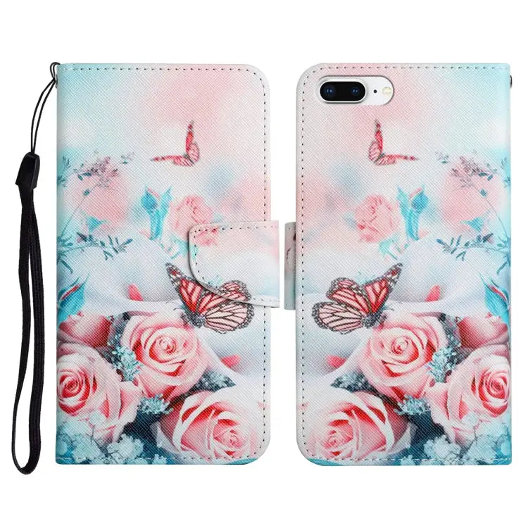 Painted Pattern Horizontal Flip Leather Case with Holder & Card Slot & Wallet For iPhone 8 Plus & 7 Plus - For iPhone 8