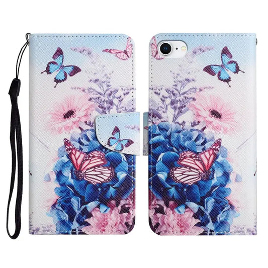 Painted Pattern Horizontal Flip Leather Case with Holder & Card Slot & Wallet For iPhone SE 2022 / SE 2020 / 8 / 7