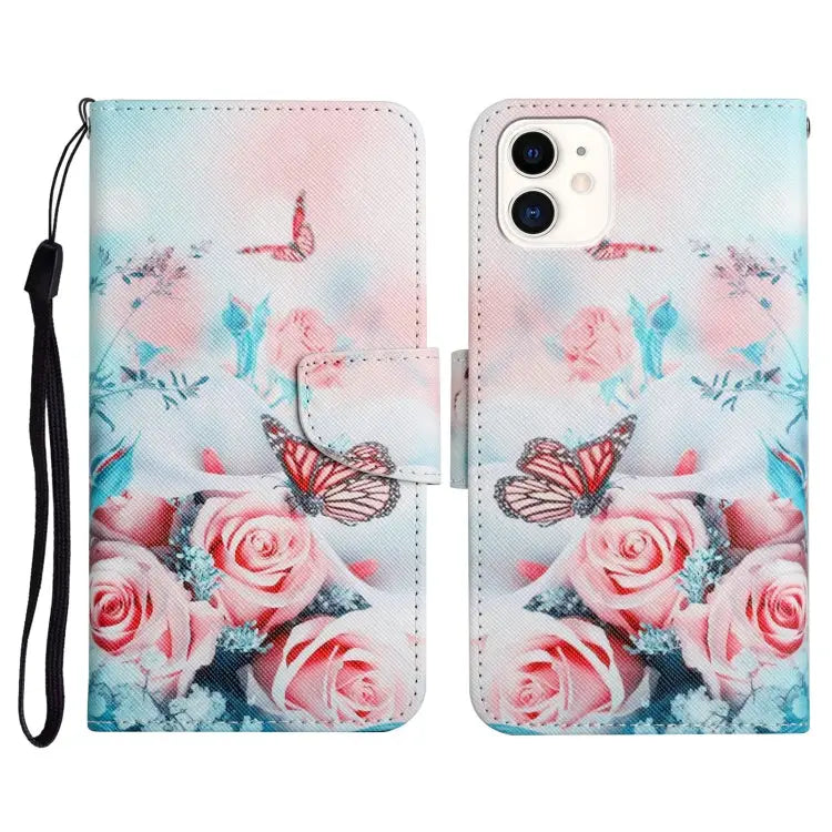 Painted Pattern Horizontal Flip Leather Case with Holder & Card Slot & Wallet For iPhone 11 - For iPhone 11 / Peony