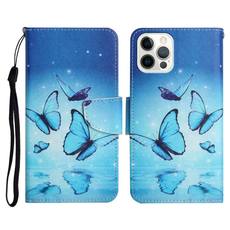 Painted Pattern Horizontal Flip Leather Case with Holder & Card Slot & Wallet For iPhone 13 Pro Max - For iPhone 13 Pro