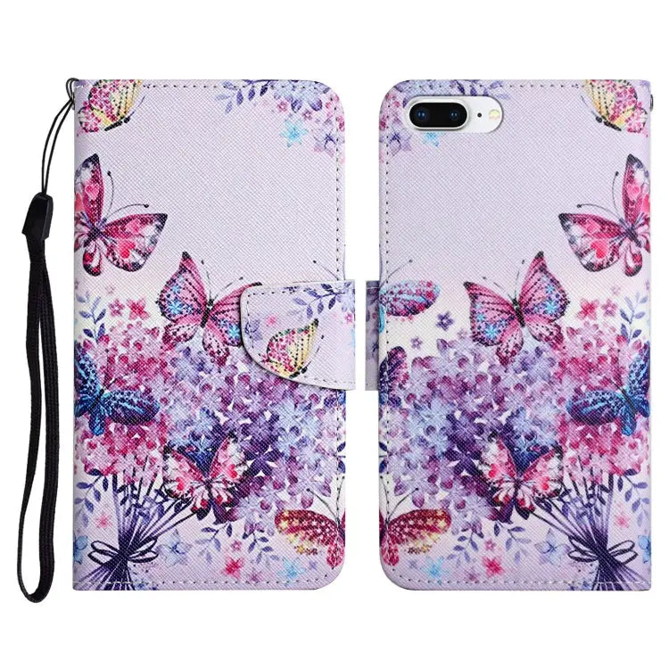 Painted Pattern Horizontal Flip Leather Case with Holder & Card Slot & Wallet For iPhone 8 Plus & 7 Plus - For iPhone 8