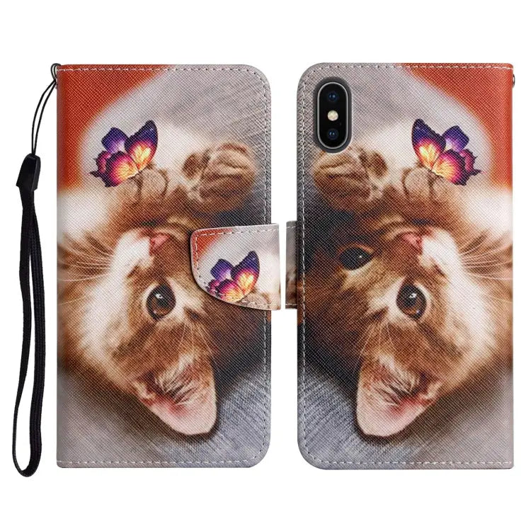 Painted Pattern Horizontal Flip Leather Case with Holder & Card Slot & Wallet For iPhone X / XS - For iPhone X / XS