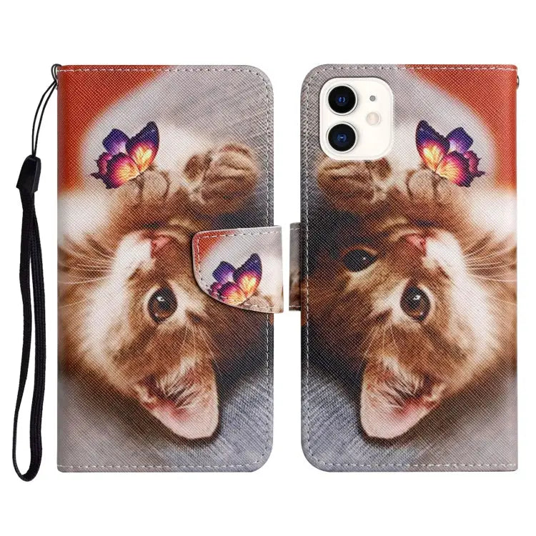 Painted Pattern Horizontal Flip Leather Case with Holder & Card Slot & Wallet For iPhone 11 - For iPhone 11 / Butterfly