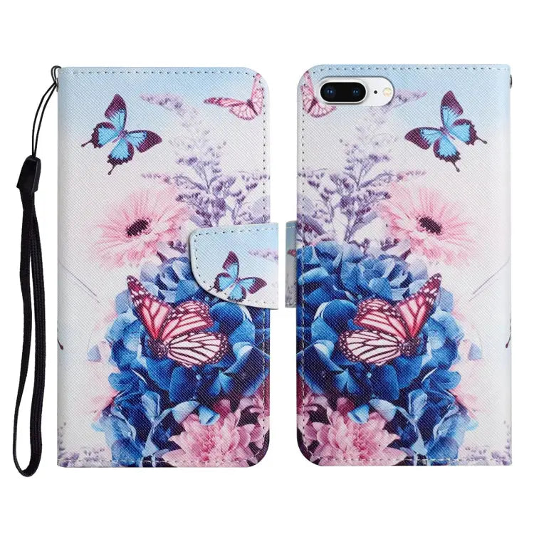 Painted Pattern Horizontal Flip Leather Case with Holder & Card Slot & Wallet For iPhone 8 Plus & 7 Plus - For iPhone 8