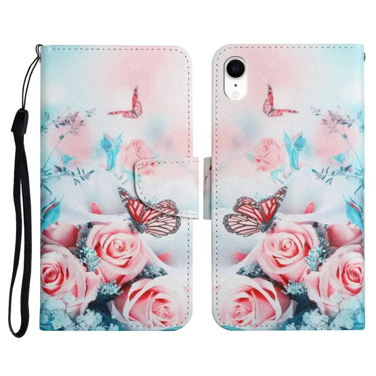 Painted Pattern Horizontal Flip Leather Case with Holder & Card Slot & Wallet For iPhone XR - For iPhone XR / Peony