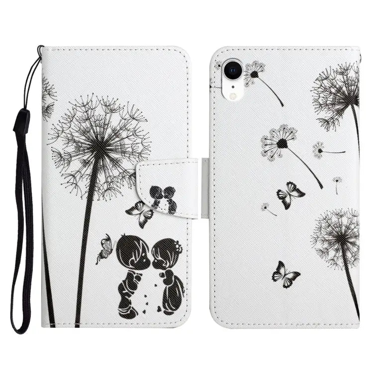 Painted Pattern Horizontal Flip Leather Case with Holder & Card Slot & Wallet For iPhone XR - For iPhone XR / Dandelion