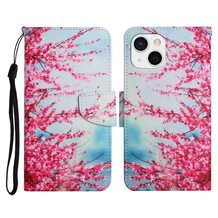Painted Pattern Horizontal Flip Leather Case with Holder & Card Slot & Wallet For iPhone 13 - For iPhone 13 / Red