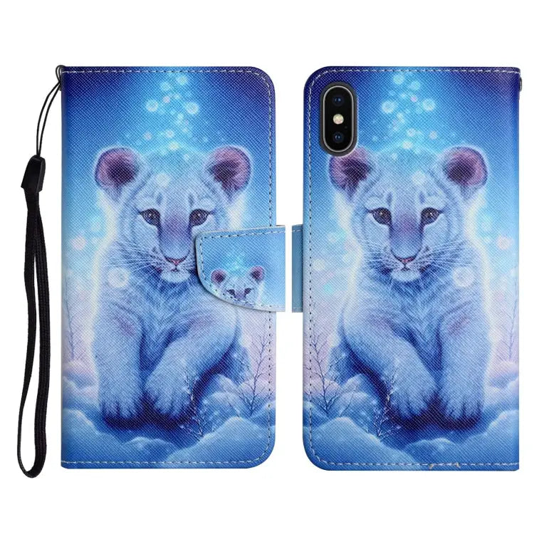 Painted Pattern Horizontal Flip Leather Case with Holder & Card Slot & Wallet For iPhone X / XS - For iPhone X / XS