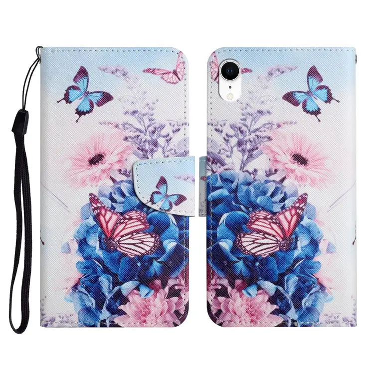 Painted Pattern Horizontal Flip Leather Case with Holder & Card Slot & Wallet For iPhone XR - For iPhone XR / Purple