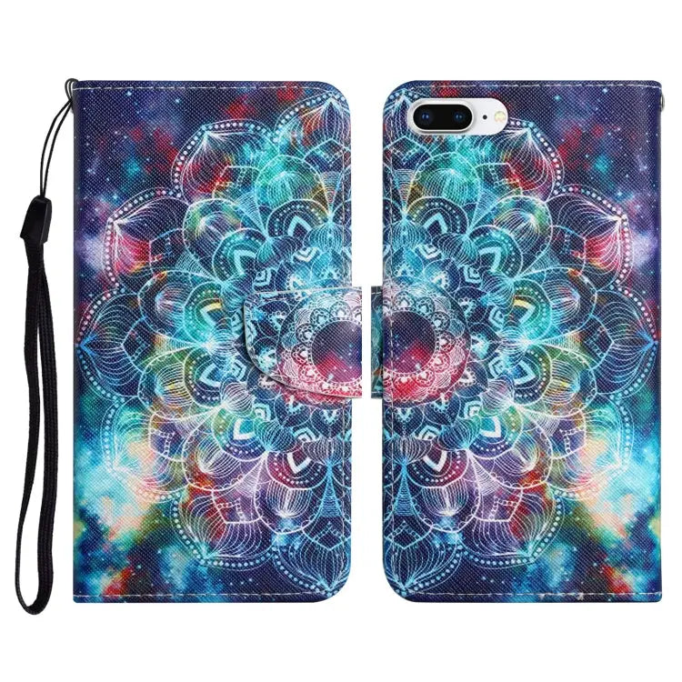 Painted Pattern Horizontal Flip Leather Case with Holder & Card Slot & Wallet For iPhone 8 Plus & 7 Plus - For iPhone 8