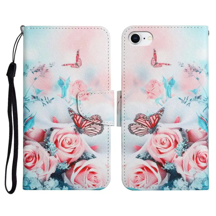 Painted Pattern Horizontal Flip Leather Case with Holder & Card Slot & Wallet For iPhone SE 2022 / SE 2020 / 8 / 7