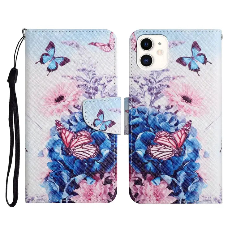 Painted Pattern Horizontal Flip Leather Case with Holder & Card Slot & Wallet For iPhone 11 - For iPhone 11 / Purple