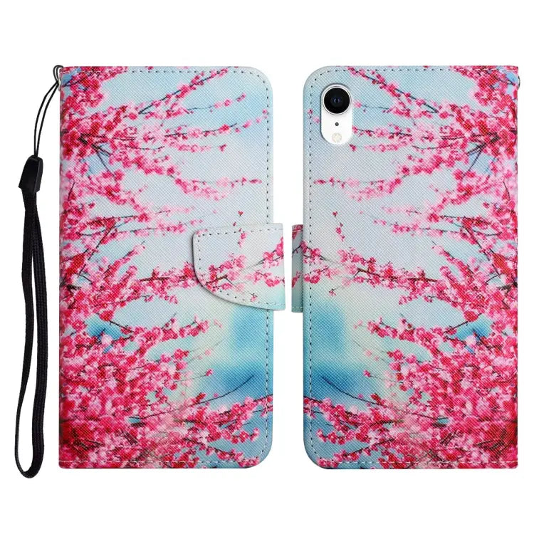 Painted Pattern Horizontal Flip Leather Case with Holder & Card Slot & Wallet For iPhone XR - For iPhone XR / Red