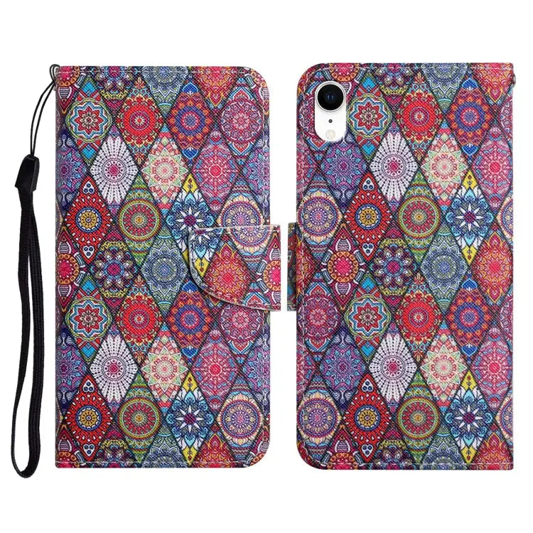Painted Pattern Horizontal Flip Leather Case with Holder & Card Slot & Wallet For iPhone XR - For iPhone XR / Prismatic