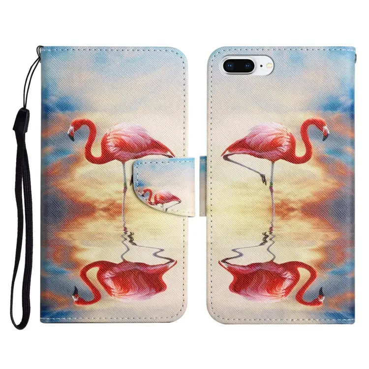 Painted Pattern Horizontal Flip Leather Case with Holder & Card Slot & Wallet For iPhone 8 Plus & 7 Plus - For iPhone 8