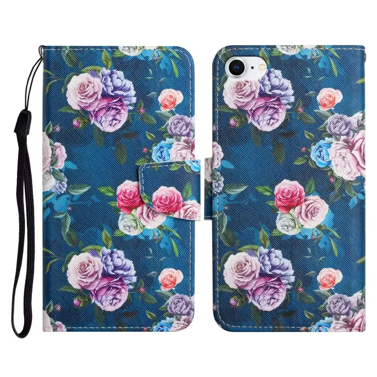 Painted Pattern Horizontal Flip Leather Case with Holder & Card Slot & Wallet For iPhone SE 2022 / SE 2020 / 8 / 7