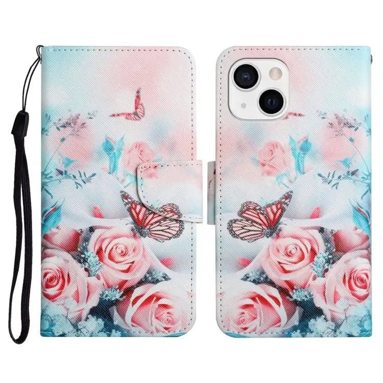 Painted Pattern Horizontal Flip Leather Case with Holder & Card Slot & Wallet For iPhone 13 mini - For iPhone 13 mini