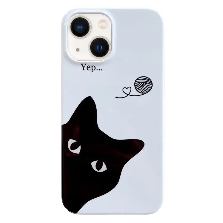 Painted Pattern PC Phone Case For iPhone 13 For iPhone 13 Pro - For iPhone 13 / Black Cat - Apple Accessories