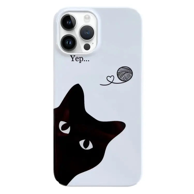 Painted Pattern PC Phone Case For iPhone 13 Pro Max For iPhone 12 - For iPhone 13 Pro Max / Black Cat - Apple