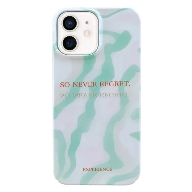 Painted Pattern PC Phone Case For iPhone 13 Pro Max For iPhone 12 - For iPhone 12 / Matcha Green - Apple Accessories