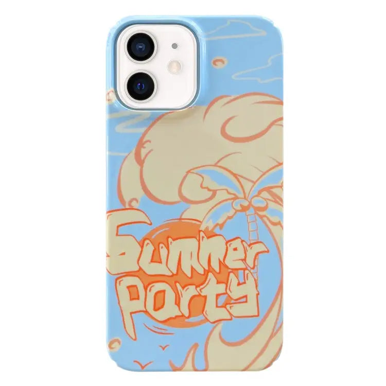 Painted Pattern PC Phone Case For iPhone 13 Pro Max For iPhone 12 - For iPhone 12 / Summer Party - Apple Accessories