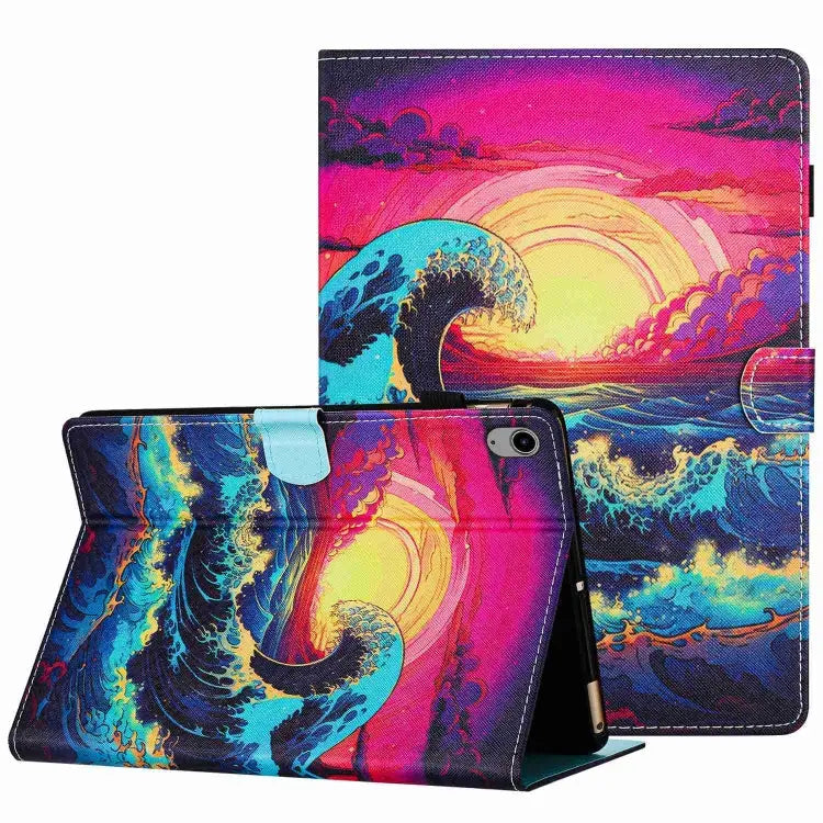 Painted Pattern Stitching Smart Leather Tablet Case For iPad 10th Gen 10.9 2022 For iPad mini 2024 / mini 6 For iPad 11