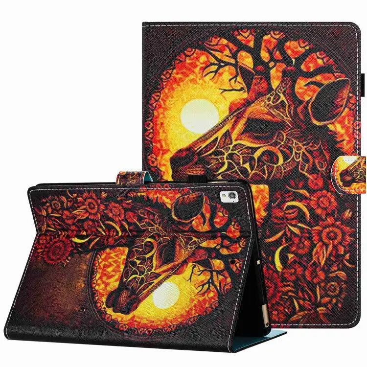 Painted Pattern Stitching Smart Leather Tablet Case For iPad 10th Gen 10.9 2022 For iPad mini 2024 / mini 6 For iPad 11