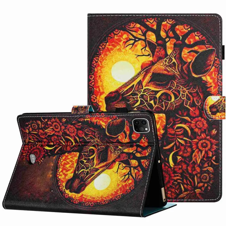 Painted Pattern Stitching Smart Leather Tablet Case For iPad 10th Gen 10.9 2022 For iPad mini 2024 / mini 6 For iPad 11