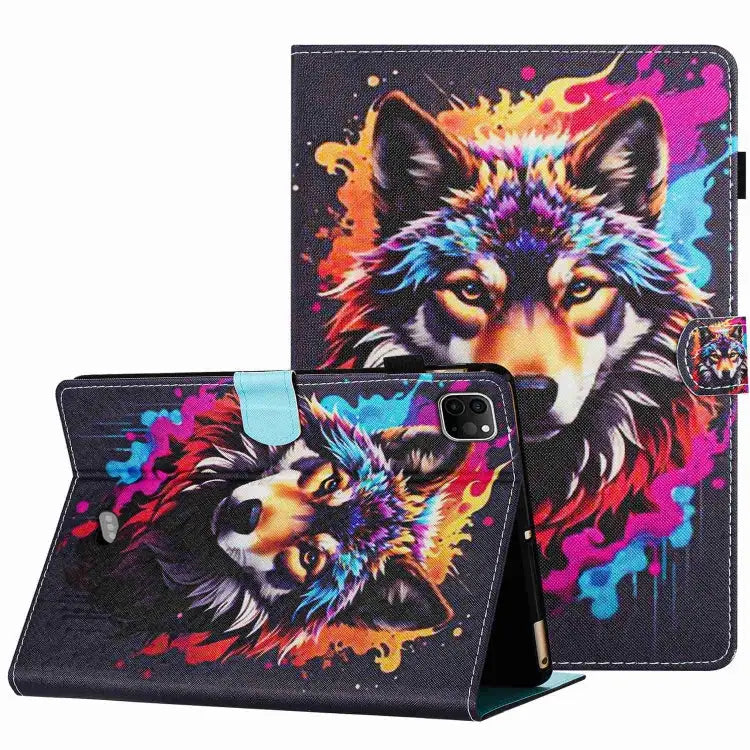 Painted Pattern Stitching Smart Leather Tablet Case For iPad 10th Gen 10.9 2022 For iPad mini 2024 / mini 6 For iPad 11