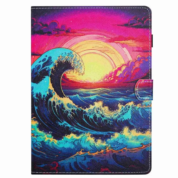 Painted Pattern Stitching Smart Leather Tablet Case For iPad mini 5 / 4 / 3 / 2 / 1 For iPad 9.7 2018 / 2017 - Apple