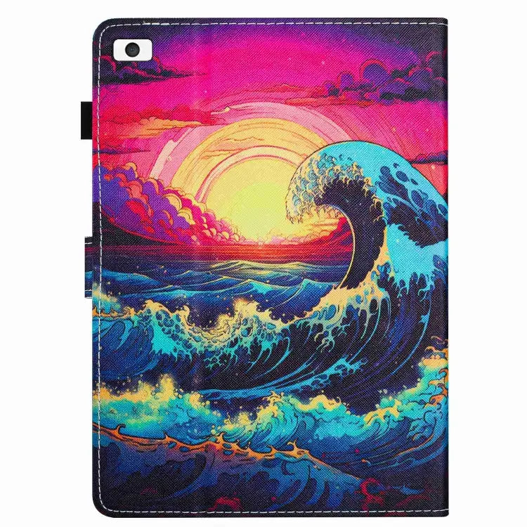 Painted Pattern Stitching Smart Leather Tablet Case For iPad mini 5 / 4 / 3 / 2 / 1 For iPad 9.7 2018 / 2017 - Apple