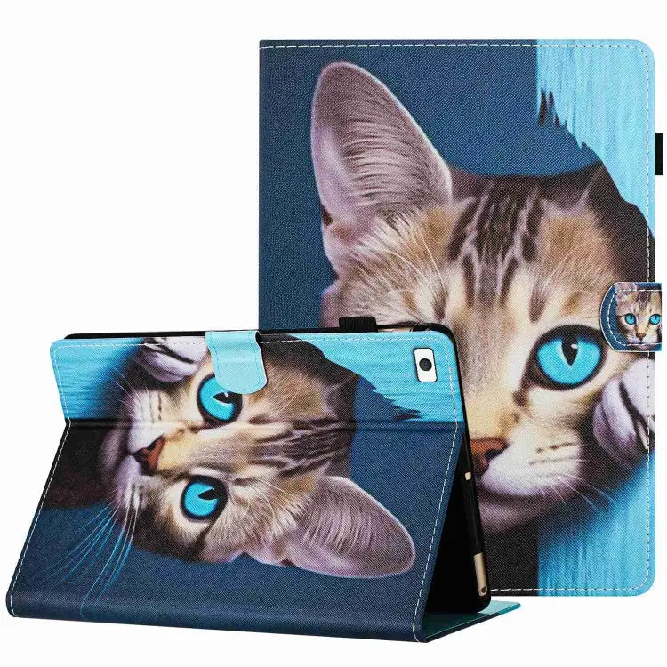 Painted Pattern Stitching Smart Leather Tablet Case For iPad mini 5 / 4 / 3 / 2 / 1 For iPad 9.7 2018 / 2017 - For iPad