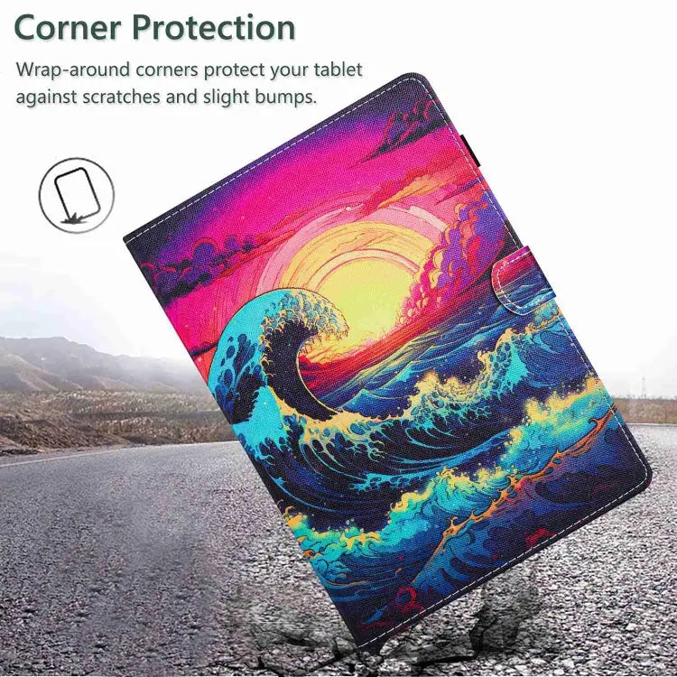 Painted Pattern Stitching Smart Leather Tablet Case For iPad mini 5 / 4 / 3 / 2 / 1 For iPad 9.7 2018 / 2017 - Apple