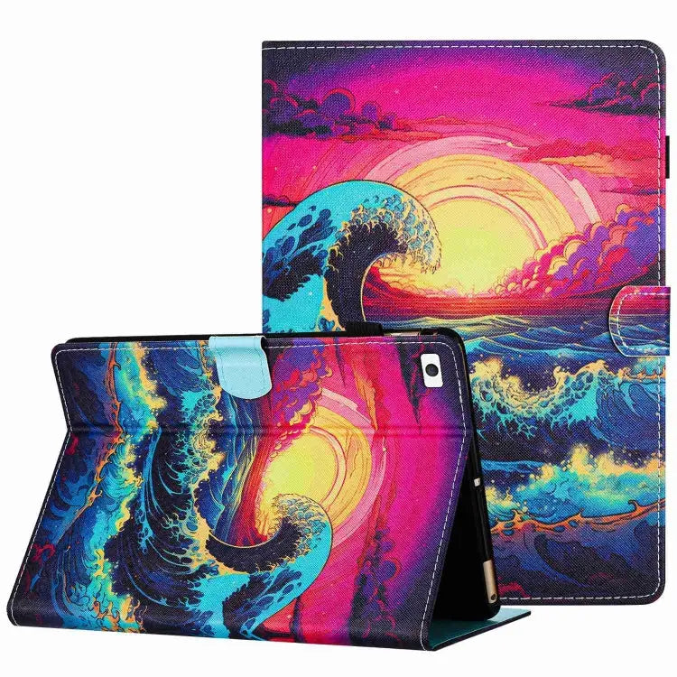 Painted Pattern Stitching Smart Leather Tablet Case For iPad mini 5 / 4 / 3 / 2 / 1 For iPad 9.7 2018 / 2017 - For iPad