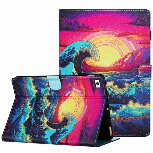 Painted Pattern Stitching Smart Leather Tablet Case For iPad mini 5 / 4 / 3 / 2 / 1 For iPad 9.7 2018 / 2017 - For iPad