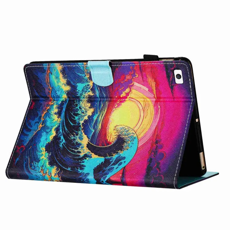 Painted Pattern Stitching Smart Leather Tablet Case For iPad mini 5 / 4 / 3 / 2 / 1 For iPad 9.7 2018 / 2017 - Apple