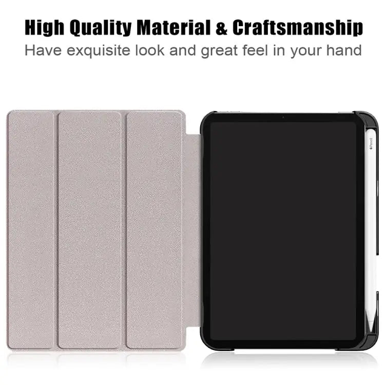 Painted Pattern TPU Horizontal Flip Leather Case with Three-folding Holder & Pen Slot & Sleep / Wake-up Function