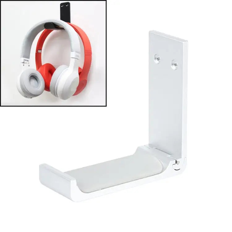 Paste Screw Type Metal Foldable Headset Stand Display Hanger Paste Screw Type - Paste Screw Type / Silver