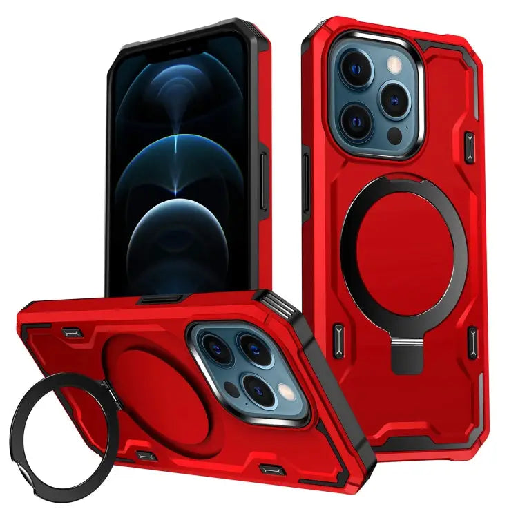 Patronus MagSafe Magnetic Holder Phone Case - For iPhone 12 Pro Max / Red