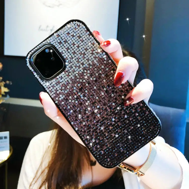 PC + Crystal Diamond Tri-Color Gradient Protective Case For iPhone 11 Pro For iPhone 11 For iPhone 11 Pro Max