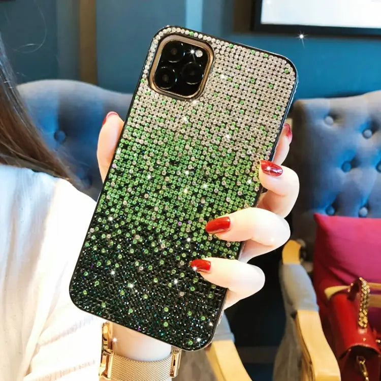 PC + Crystal Diamond Tri-Color Gradient Protective Case For iPhone 11 Pro For iPhone 11 For iPhone 11 Pro Max