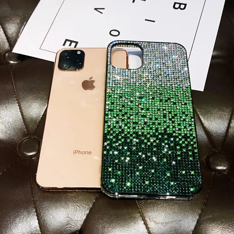PC + Crystal Diamond Tri-Color Gradient Protective Case For iPhone 11 Pro For iPhone 11 For iPhone 11 Pro Max - Apple
