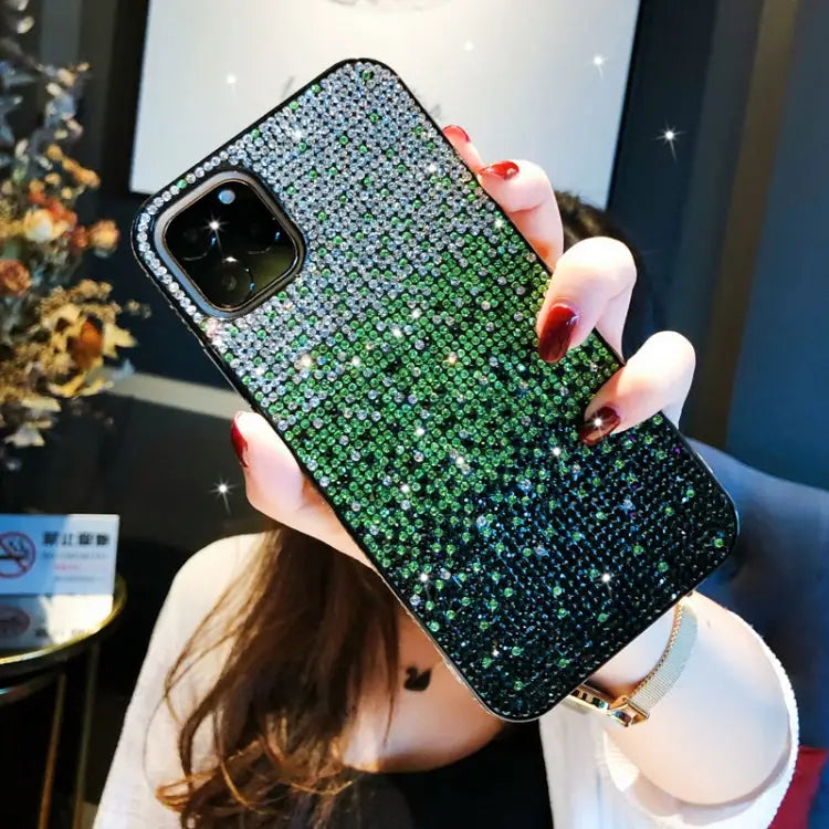 PC + Crystal Diamond Tri-Color Gradient Protective Case For iPhone 11 Pro For iPhone 11 For iPhone 11 Pro Max
