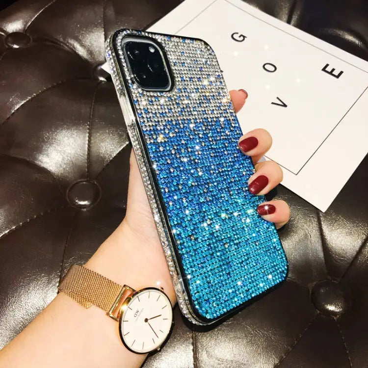 PC + Crystal Diamond Tri-Color Gradient Protective Case For iPhone 11 Pro For iPhone 11 For iPhone 11 Pro Max