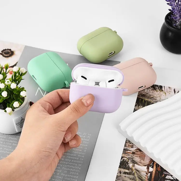 PC Lining Silicone Bluetooth Earphone Protective Case For AirPods 2 / 1 - For AirPods 2 / 1 / Ice Blue