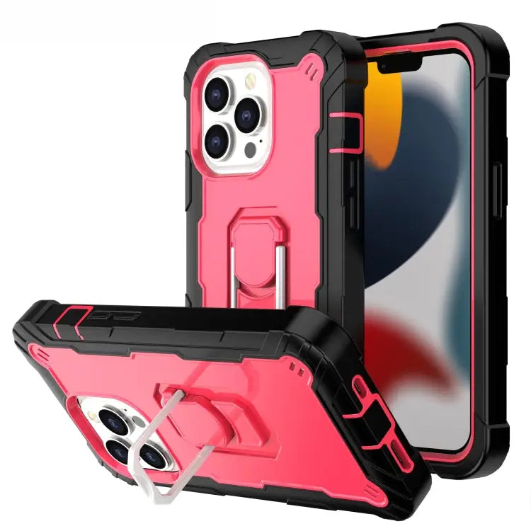 PC + Rubber 3-layers Shockproof Protective Case with Rotating Holder For iPhone 13 Pro For iPhone 13 Pro Max