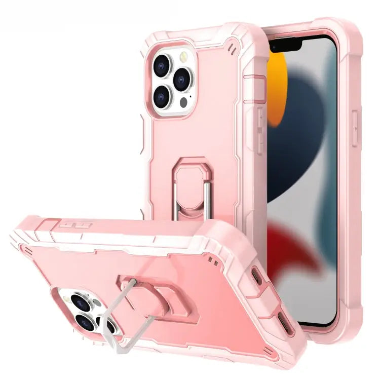 PC + Rubber 3-layers Shockproof Protective Case with Rotating Holder For iPhone 13 Pro For iPhone 13 Pro Max